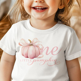 Rosa lilla pumpa 1-års födelsedags-tröja t shirt