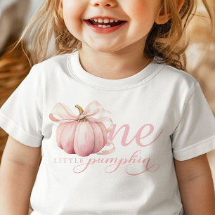 Rosa lilla pumpa 1-års födelsedags-tröja t shirt
