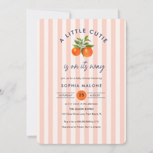 Rosa lilla sötnos på väg Citrus Baby shower Inbjudningar