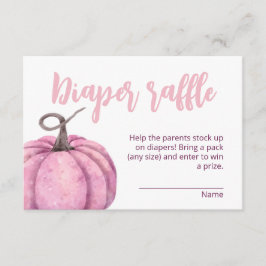 Rosa lille Pumpkin Baby Shower Tilläggskort