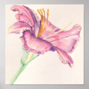 Rosa Lily Acrylic Painting Poster