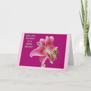 Rosa Lily Baby Shower-inbjudan Inbjudan