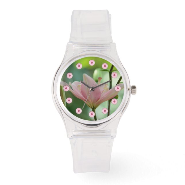 Rosa Lily-Bokeh av Shirley Taylor Armbandsur (Framsida)