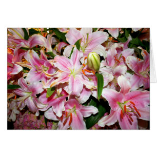 Rosa Lily Bouquet Hälsningskort