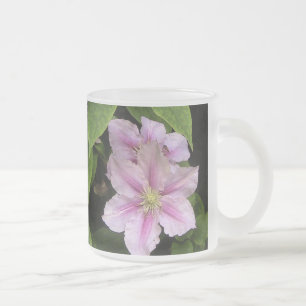 Rosa Lily (Clematis) Frosted Glass Stil Frostad Glasmugg
