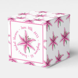 Rosa Lily Flower Möhippa Baby Shower Blommigt Gard Presentaskar