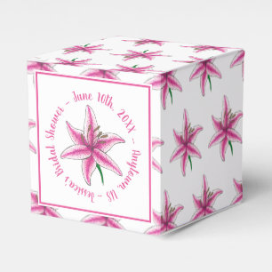 Rosa Lily Flower Möhippa Baby Shower Blommigt Gard Presentaskar