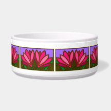 Rosa Lily Flower Mönster Ceramic Hund Bowl