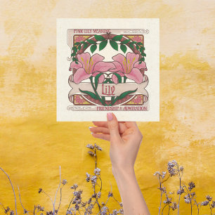 Rosa Lily-Flower Vänskap Vintage-Stil Inbjudningar