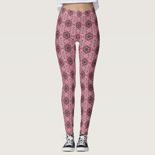 Rosa Lily Fusion Kaleidoscope Leggings (Framsida)