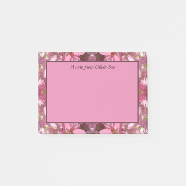 Rosa Lily Fusion Kaleidoscope Post-it Block (Framsida)