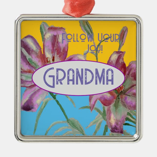 Rosa Lily lillies art Grandma Namn Dekoration (Framsidan)