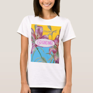 Rosa Lily lillies art Grandma Namn Dekoration T Shirt