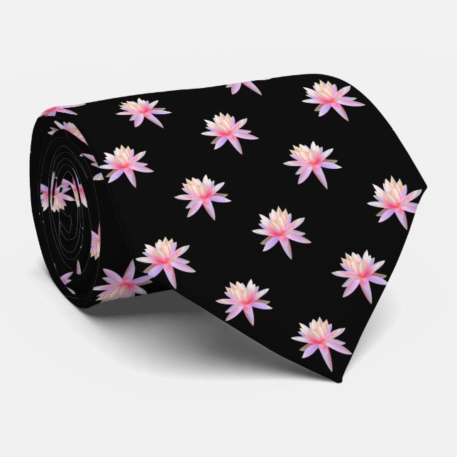 Rosa Lily Lotus Flower Trendig Mönster Slips (Rullad)