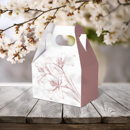 Rosa Lily Outline Bröllop Presentaskar