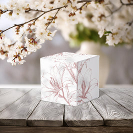 Rosa Lily Outline Wedor Favor Box Presentaskar