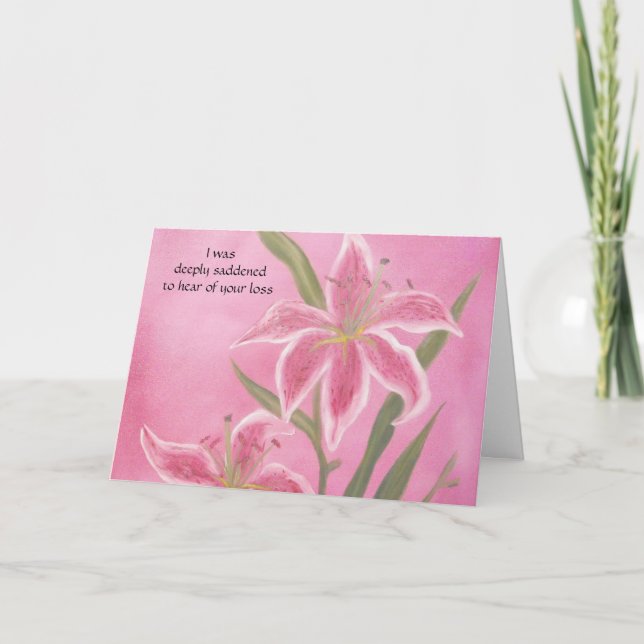 Rosa Lily Sympathy Card Kort (Framsida)