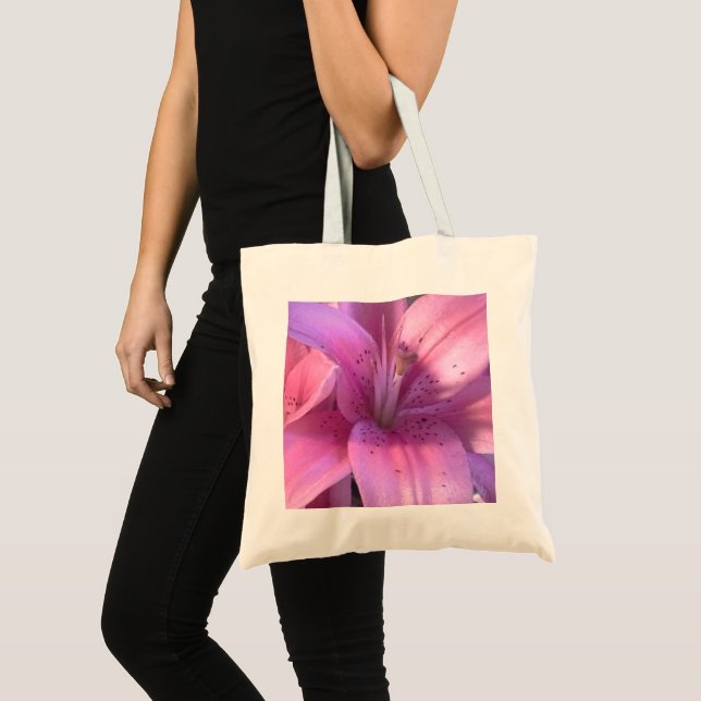 Rosa Lily Tote Tygkasse (Framsida (produkt))