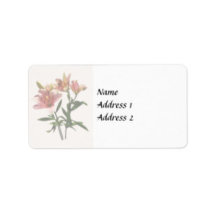 Rosa Lily Trio Bröllop Products Adressetikett