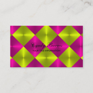 Rosa Lime Metallic look Diamond Tiles Visitkort