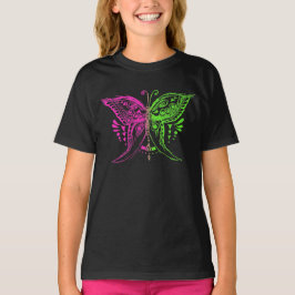 Rosa Limeade Butterfly Doodle Art Shirt T-shirt
