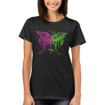 Rosa Limeade Butterfly Doodle Art Shirt