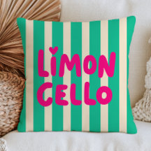 Rosa Limoncello på gröna ränder Modern italiensk