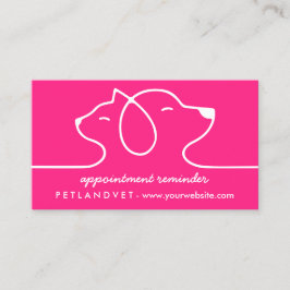 Rosa Line Logotyp Cat Hund Pet Möte Visitkort
