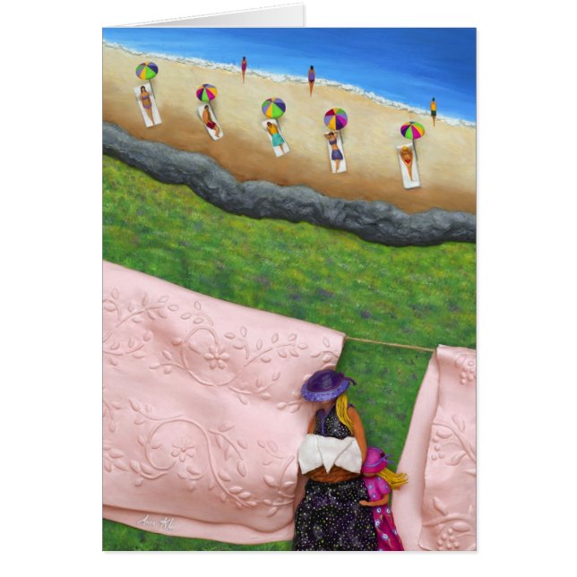 Rosa Linen Card Hälsningskort (Framsidan)