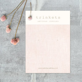 Rosa Linen Earring Jewelry Visning Card Visitkort