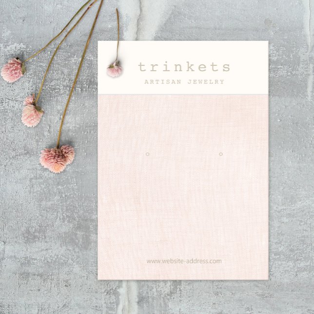 Rosa Linen Earring Jewelry Visning Card Visitkort (Skapare uppladdad)