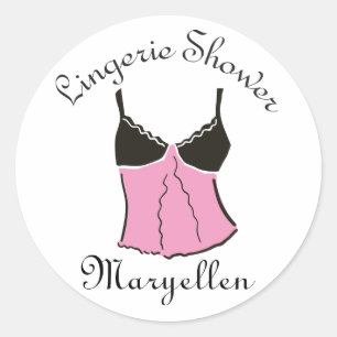 Rosa Lingerie Stickers Runt Klistermärke