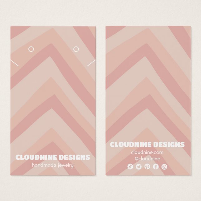 Rosa Linjer Uppläsning av neekklace-kort för judis Visitkort (Framsida & baksida)