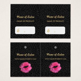 Rosa Lip Gloss Kiss Black Cheetah Salon Märkres Visitkort