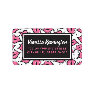 Rosa Lip Kiss Lipstick & Beauty Distributor Anpass Adressetikett