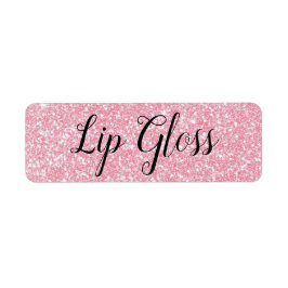 Rosa Lipgloss-etikett Returadress Etikett
