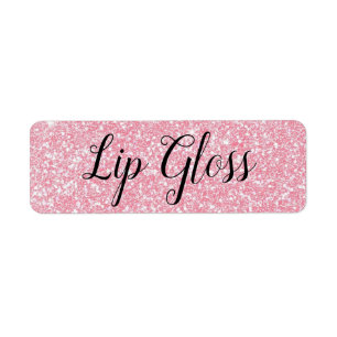 Rosa Lipgloss-etikett Returadress Etikett