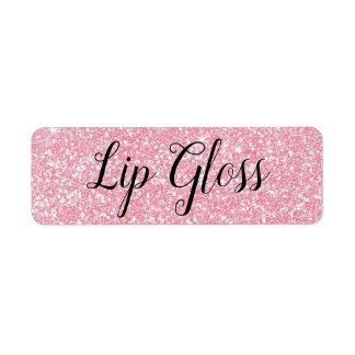 Rosa Lipgloss-etikett Returadress Etikett