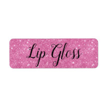 Rosa Lipgloss-etikett