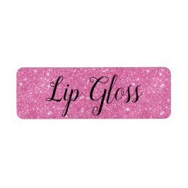 Rosa Lipgloss-etikett Returadress Etikett