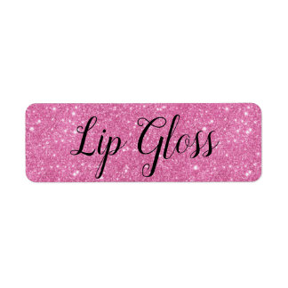 Rosa Lipgloss-etikett Returadress Etikett