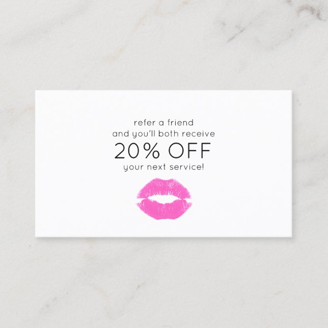 Rosa Lipstick Kiss Beauty Customer Referral (Framsida)