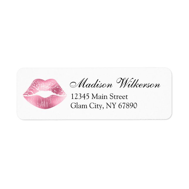 Rosa Lipstick Lip Gloss Distributor Makeup Artist Returadress Etikett (Framsidan)