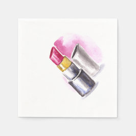 Rosa Lipstick Pappersservett
