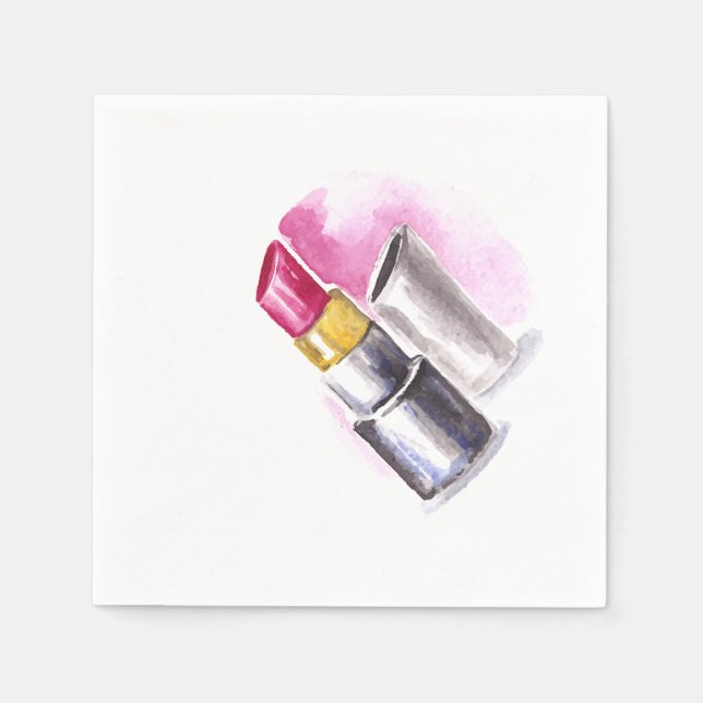 Rosa Lipstick Pappersservett (Framsidan)