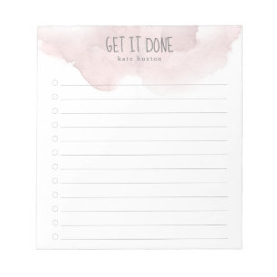 Rosa - lista över vattenfärgsatt att göra Anteckningsblock