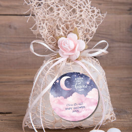 Rosa lite Biet i Heaven Sent Baby Shower Runt Klistermärke