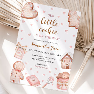 Rosa lite kakbabyshower inbjudningar