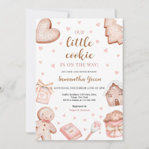 Rosa lite kakbabyshower inbjudningar