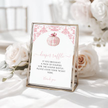 Rosa liten pumpa slinga blöja lotteri baby shower